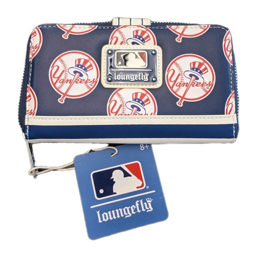Loungefly New York Yankees Zip Around Wallet Navy Blue Red
